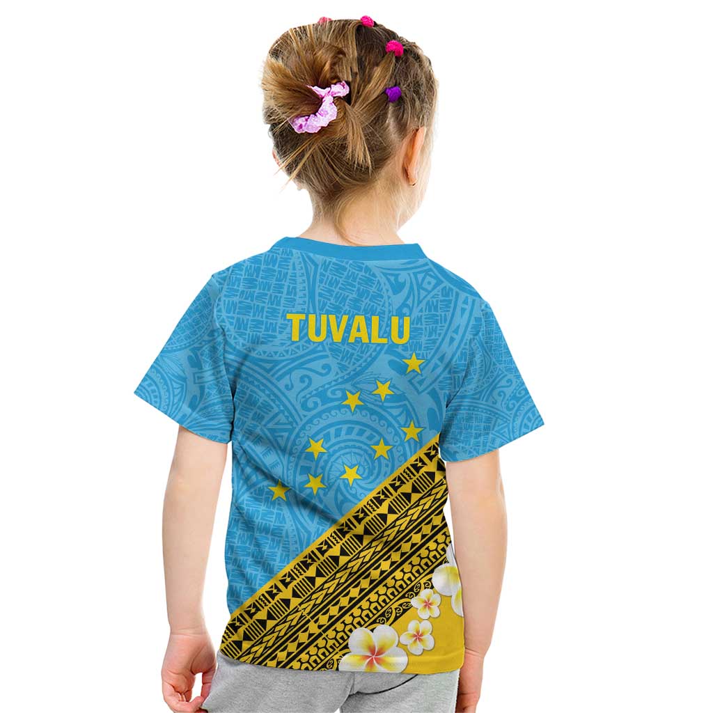 Tuvalu Plumeria Flowers Kid T Shirt Polynesian Tribal Pattern LT9 - Polynesian Pride