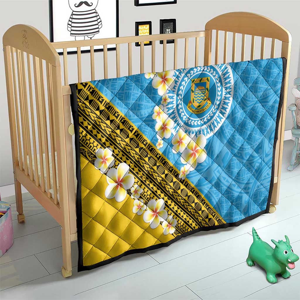 Tuvalu Plumeria Flowers Quilt Polynesian Tribal Pattern