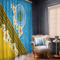 Tuvalu Plumeria Flowers Window Curtain Polynesian Tribal Pattern