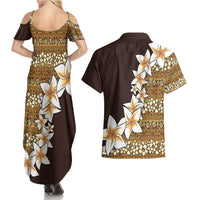 Vintage Hibiscus Turtle Pattern Couples Matching Summer Maxi Dress and Hawaiian Shirt with Plumeria Half Style LT9 - Polynesian Pride