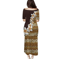 Vintage Hibiscus Turtle Pattern Puletasi with Plumeria Half Style