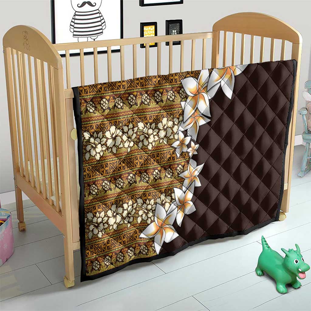 Vintage Hibiscus Turtle Pattern Quilt with Plumeria Half Style