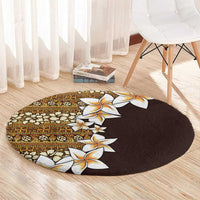 Vintage Hibiscus Turtle Pattern Round Carpet with Plumeria Half Style LT9 - Polynesian Pride