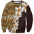 Vintage Hibiscus Turtle Pattern Sweatshirt with Plumeria Half Style
