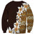Vintage Hibiscus Turtle Pattern Sweatshirt with Plumeria Half Style