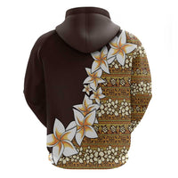 Vintage Hibiscus Turtle Pattern Zip Hoodie with Plumeria Half Style LT9 - Polynesian Pride