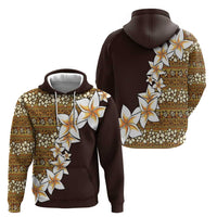 Vintage Hibiscus Turtle Pattern Zip Hoodie with Plumeria Half Style LT9 - Polynesian Pride