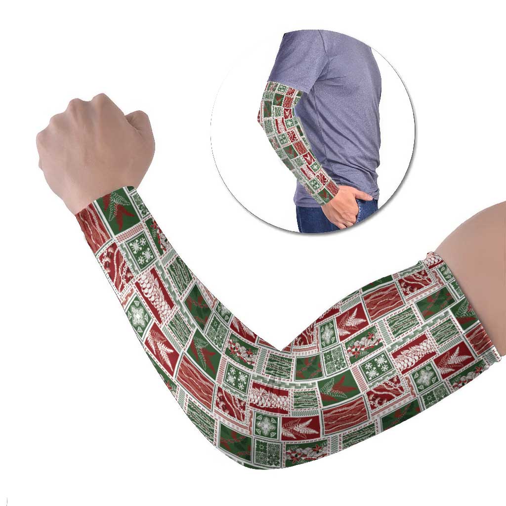 Mele Kalikimaka Hawaiian Quilt and Lei Patchwork Arm Sleeves - Polynesian Pride