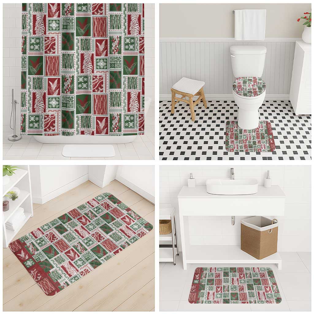 Mele Kalikimaka Hawaiian Quilt and Lei Patchwork Bathroom Set - Polynesian Pride
