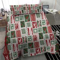 Mele Kalikimaka Hawaiian Quilt and Lei Patchwork Bedding Set - Polynesian Pride