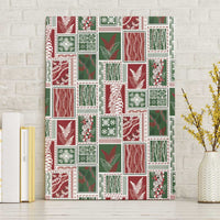 Mele Kalikimaka Hawaiian Quilt and Lei Patchwork Canvas Wall Art - Polynesian Pride