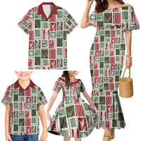 Mele Kalikimaka Hawaiian Quilt and Lei Patchwork Family Matching Mermaid Dress and Hawaiian Shirt - Polynesian Pride