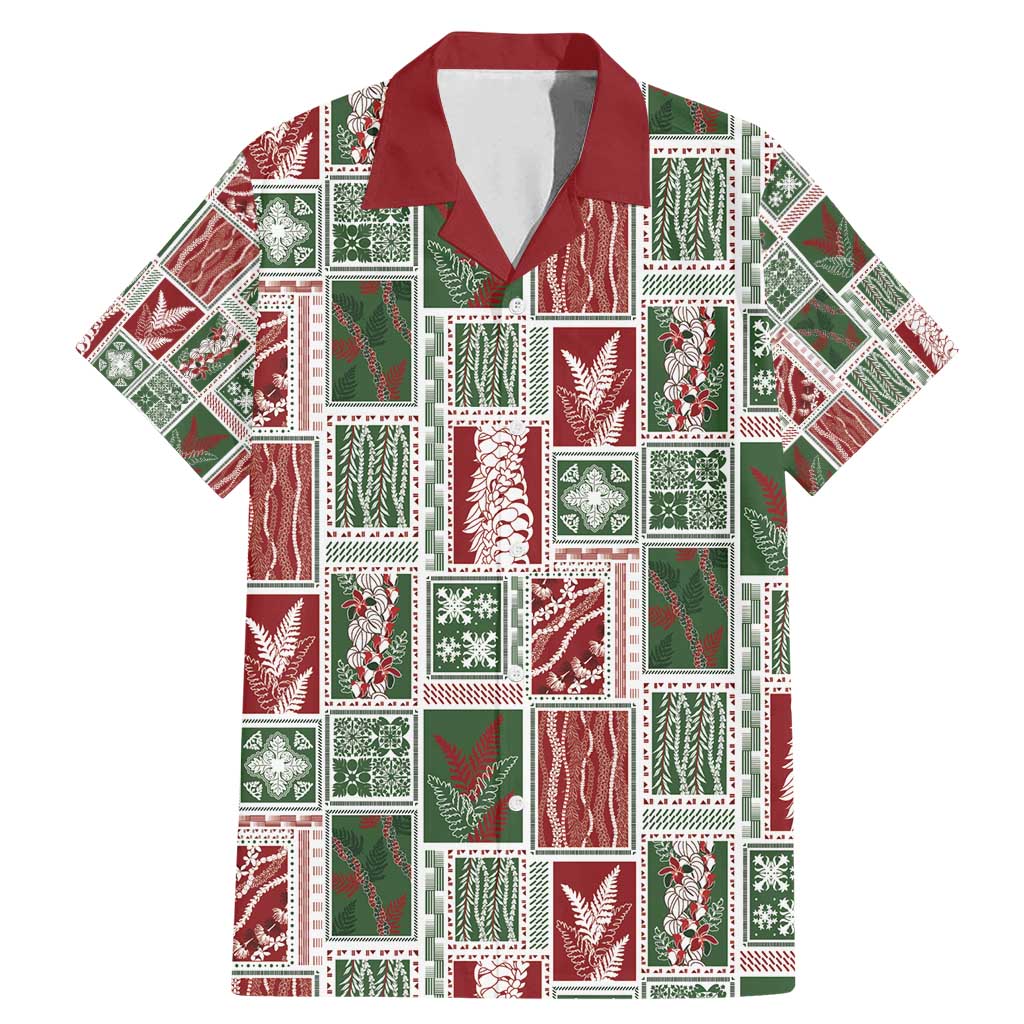 Mele Kalikimaka Hawaiian Quilt and Lei Patchwork Family Matching Mermaid Dress and Hawaiian Shirt - Polynesian Pride