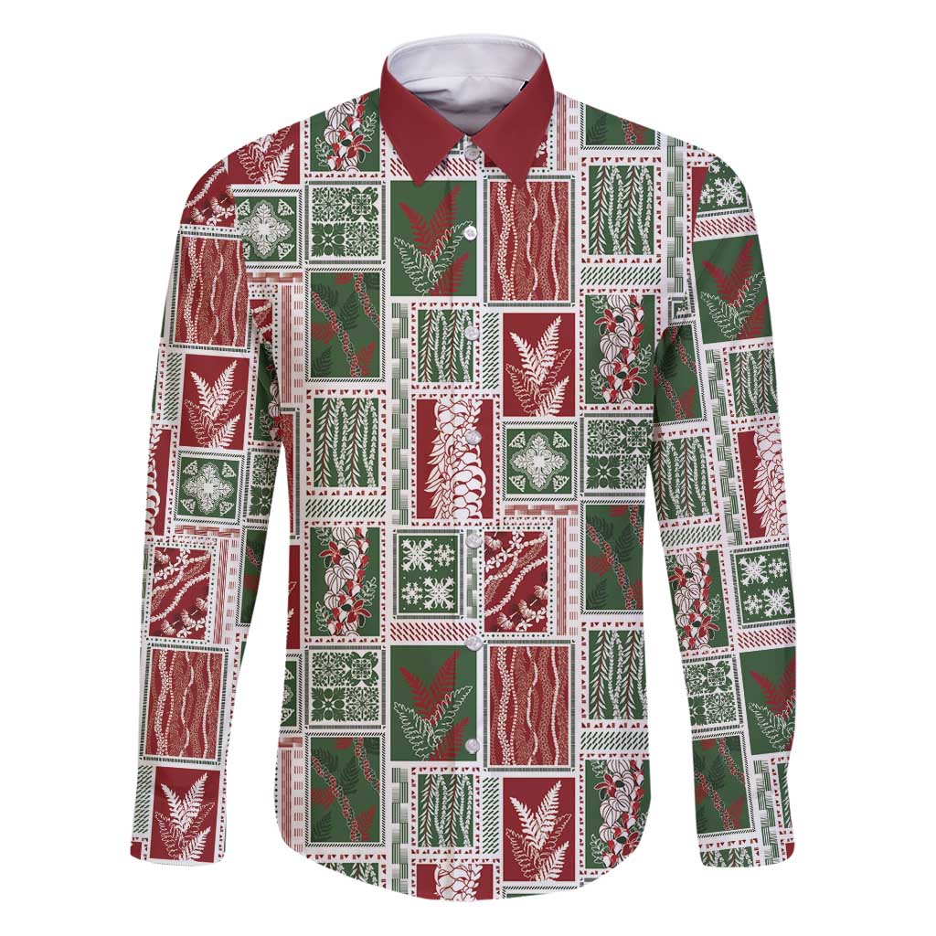 Mele Kalikimaka Hawaiian Quilt and Lei Patchwork Family Matching Puletasi and Hawaiian Shirt - Polynesian Pride