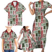 Mele Kalikimaka Hawaiian Quilt and Lei Patchwork Family Matching Short Sleeve Bodycon Dress and Hawaiian Shirt - Polynesian Pride