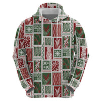 Mele Kalikimaka Hawaiian Quilt and Lei Patchwork Hoodie - Polynesian Pride