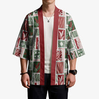 Mele Kalikimaka Hawaiian Quilt and Lei Patchwork Kimono - Polynesian Pride