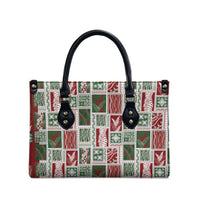 Mele Kalikimaka Hawaiian Quilt and Lei Patchwork Leather Bag - Polynesian Pride