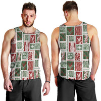 Mele Kalikimaka Hawaiian Quilt and Lei Patchwork Men Tank Top LT9 - Polynesian Pride