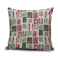 Mele Kalikimaka Hawaiian Quilt and Lei Patchwork Pillow Cover - Polynesian Pride
