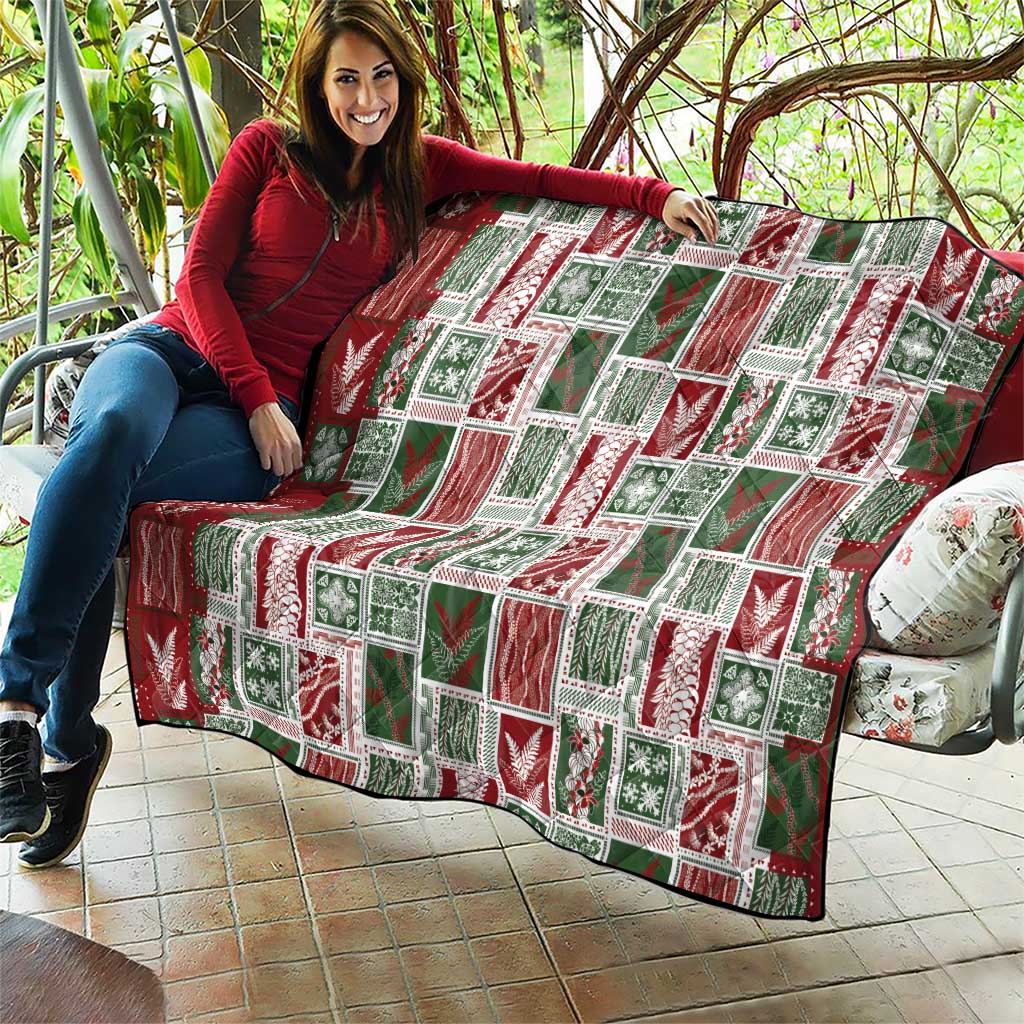 Mele Kalikimaka Hawaiian Quilt and Lei Patchwork Quilt - Polynesian Pride