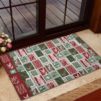 Mele Kalikimaka Hawaiian Quilt and Lei Patchwork Rubber Doormat - Polynesian Pride