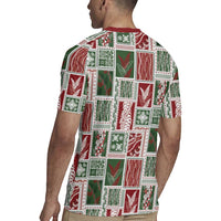 Mele Kalikimaka Hawaiian Quilt and Lei Patchwork Rugby Jersey - Polynesian Pride