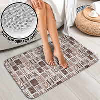 Vintage Aloha Block Quilt Bathroom Set Beige Inspired Lei Motifs - Polynesian Pride