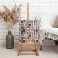 Vintage Aloha Block Quilt Canvas Wall Art Beige Inspired Lei Motifs - Polynesian Pride