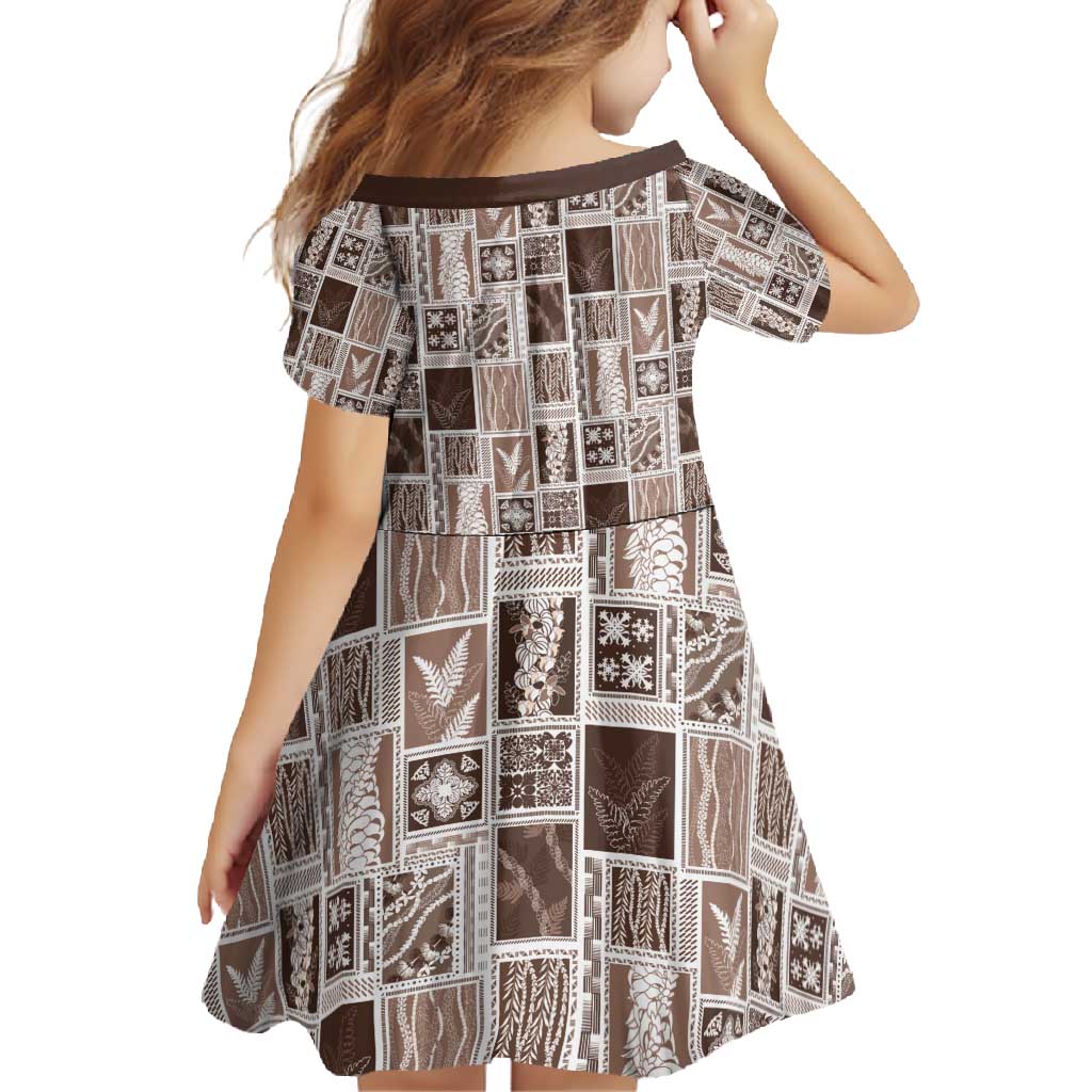 Vintage Aloha Block Quilt Family Matching Tank Maxi Dress and Hawaiian Shirt Beige Inspired Lei Motifs - Polynesian Pride