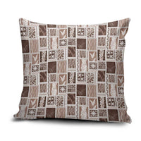 Vintage Aloha Block Quilt Pillow Cover Beige Inspired Lei Motifs - Polynesian Pride