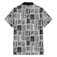 Vintage Aloha Block Quilt Family Matching Short Sleeve Bodycon Dress and Hawaiian Shirt Black Inspired Lei Motifs - Polynesian Pride