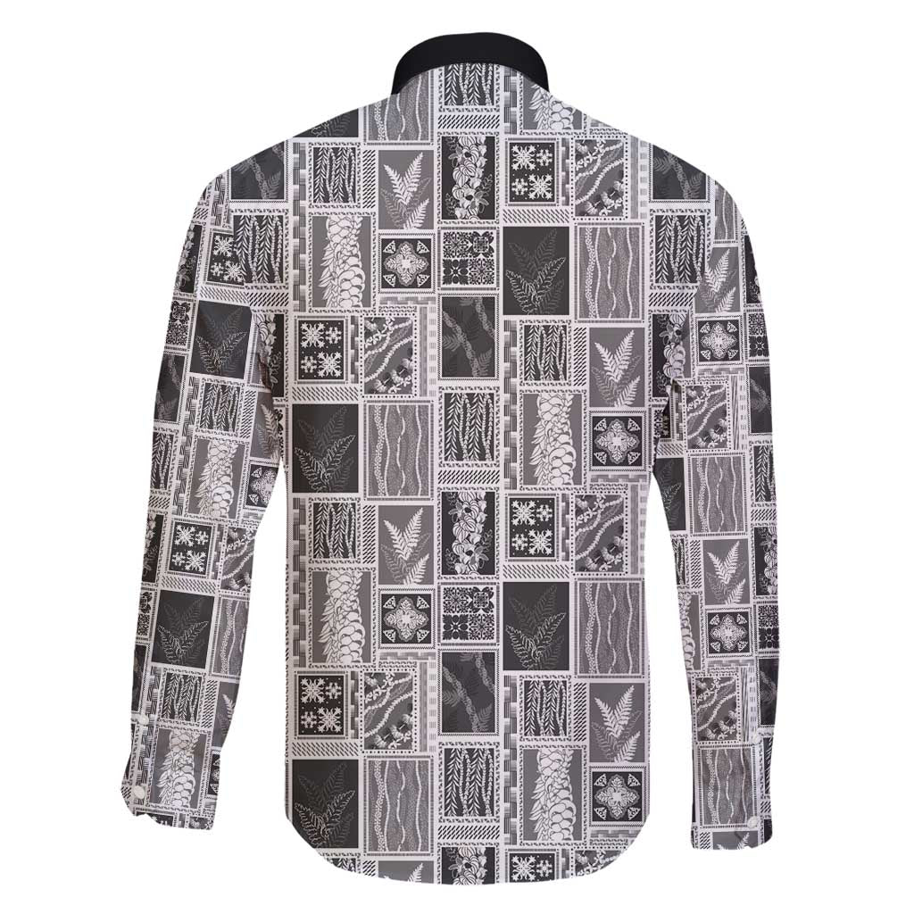 Vintage Aloha Block Quilt Family Matching Summer Maxi Dress and Hawaiian Shirt Black Inspired Lei Motifs - Polynesian Pride