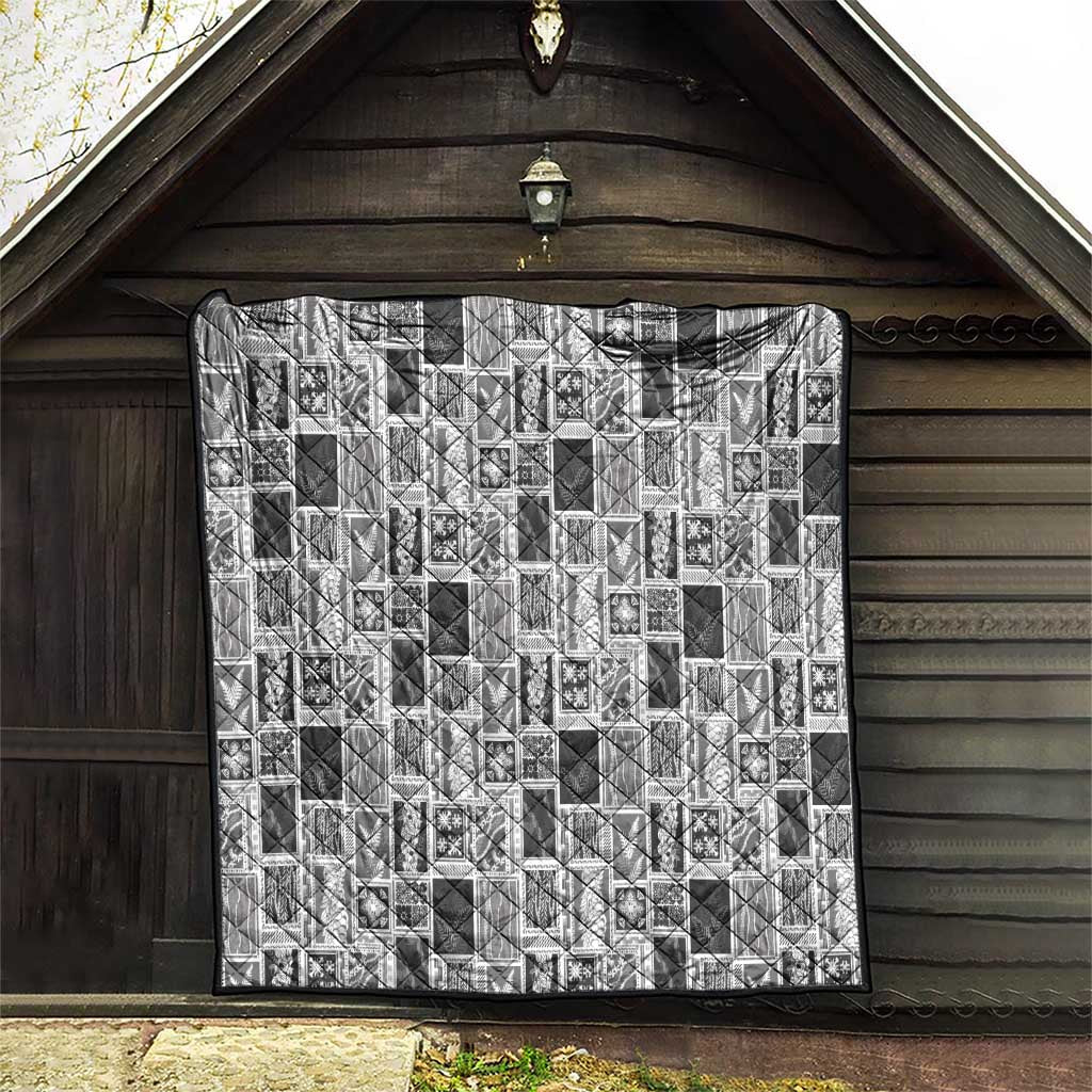 Vintage Aloha Block Quilt Quilt Black Inspired Lei Motifs - Polynesian Pride