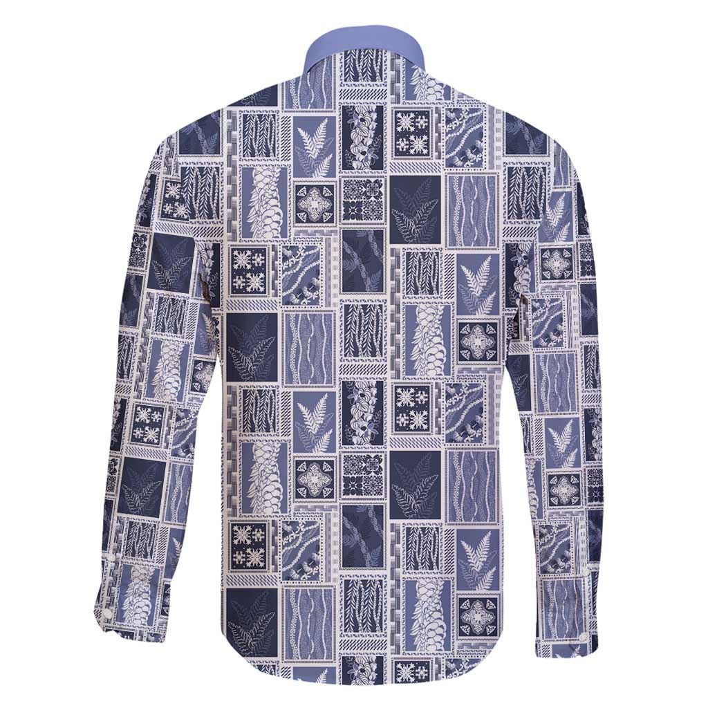 Vintage Aloha Block Quilt Family Matching Mermaid Dress and Hawaiian Shirt Blue Inspired Lei Motifs - Polynesian Pride