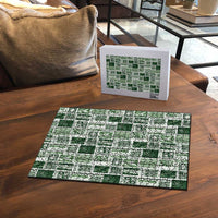 Vintage Aloha Block Quilt Puzzle Green Inspired Lei Motifs - Polynesian Pride