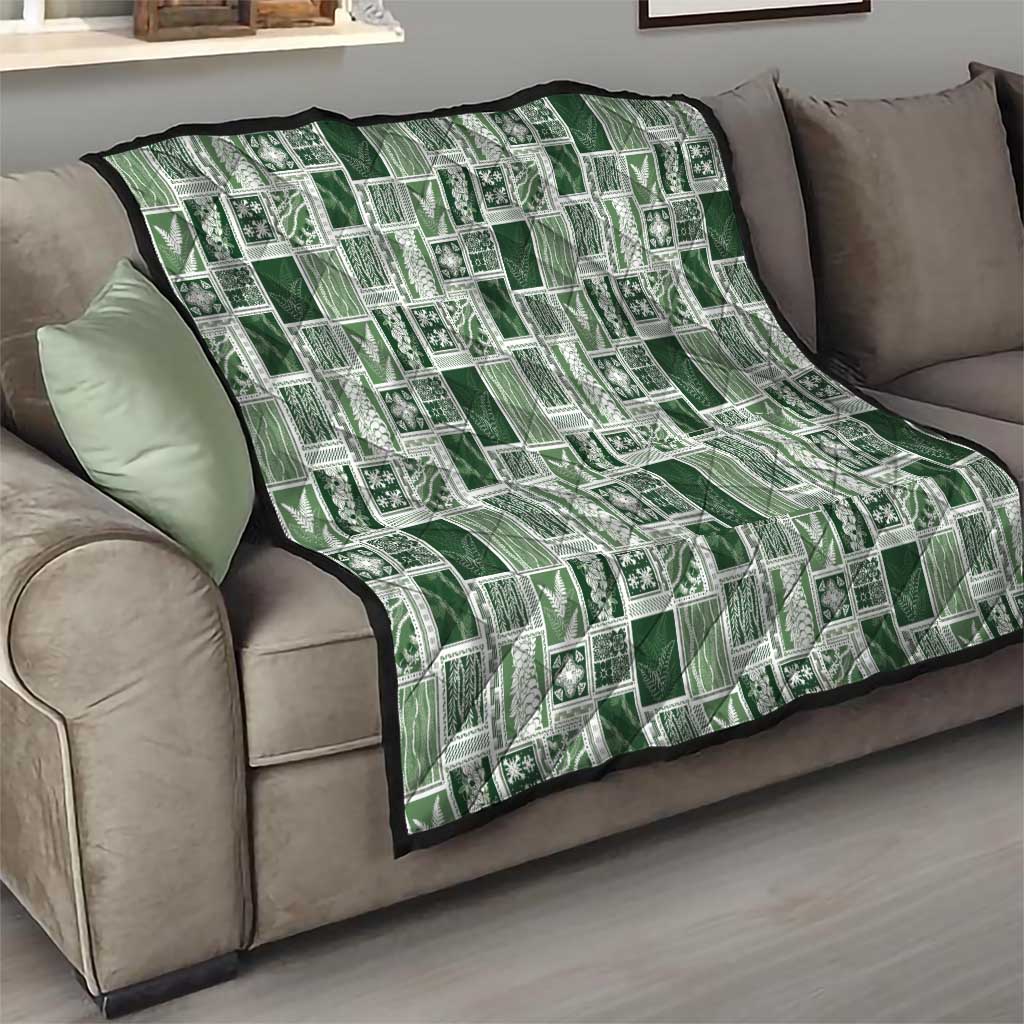 Vintage Aloha Block Quilt Quilt Green Inspired Lei Motifs - Polynesian Pride