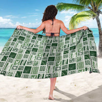 Vintage Aloha Block Quilt Sarong Green Inspired Lei Motifs - Polynesian Pride