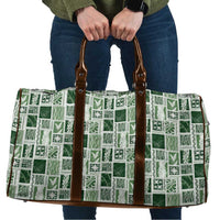 Vintage Aloha Block Quilt Travel Bag Green Inspired Lei Motifs - Polynesian Pride