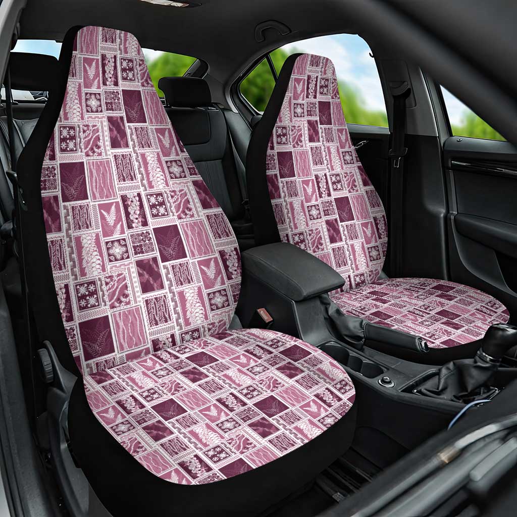 Vintage Aloha Block Quilt Car Seat Cover Pink Inspired Lei Motifs - Polynesian Pride