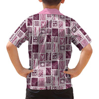 Vintage Aloha Block Quilt Family Matching Mermaid Dress and Hawaiian Shirt Pink Inspired Lei Motifs - Polynesian Pride