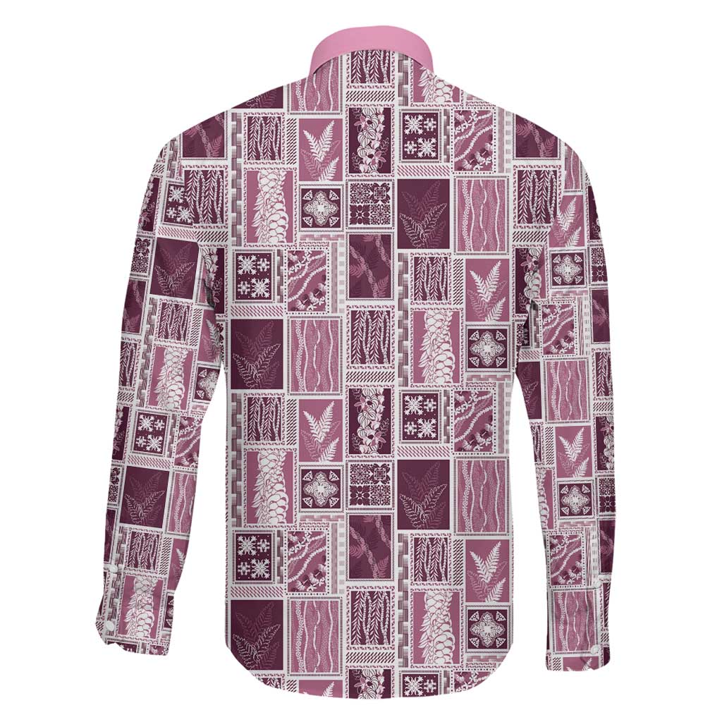 Vintage Aloha Block Quilt Family Matching Mermaid Dress and Hawaiian Shirt Pink Inspired Lei Motifs - Polynesian Pride