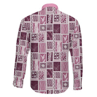 Vintage Aloha Block Quilt Family Matching Mermaid Dress and Hawaiian Shirt Pink Inspired Lei Motifs - Polynesian Pride