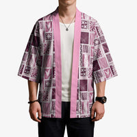 Vintage Aloha Block Quilt Kimono Pink Inspired Lei Motifs - Polynesian Pride