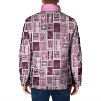 Vintage Aloha Block Quilt Padded Jacket Pink Inspired Lei Motifs - Polynesian Pride