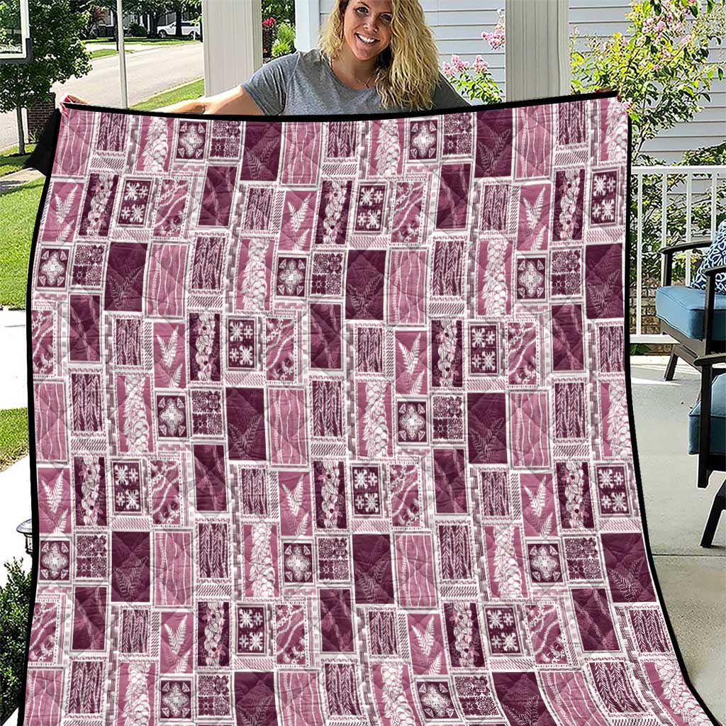 Vintage Aloha Block Quilt Quilt Pink Inspired Lei Motifs - Polynesian Pride