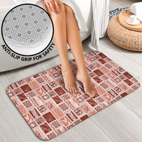 Vintage Aloha Block Quilt Bathroom Set Red Inspired Lei Motifs - Polynesian Pride