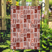 Vintage Aloha Block Quilt Garden Flag Red Inspired Lei Motifs - Polynesian Pride