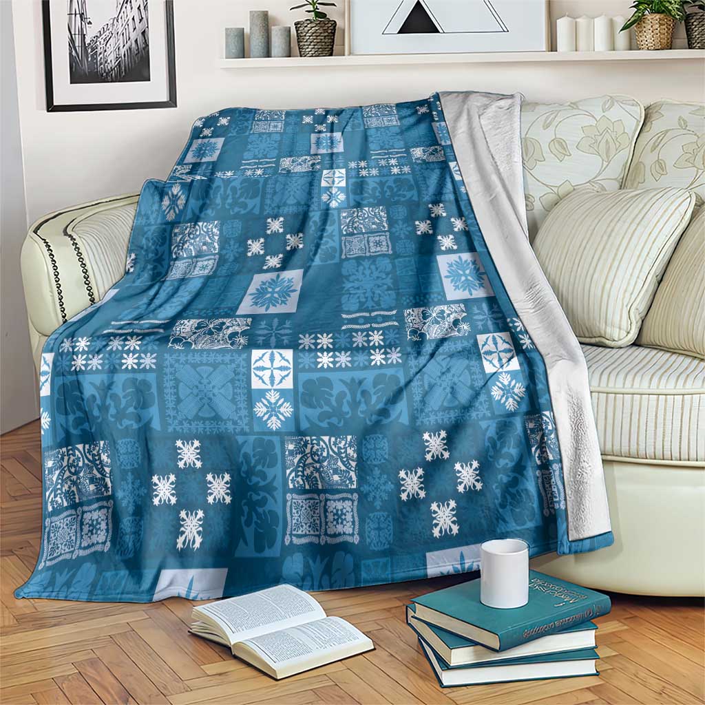 Vintage Hawaiian Quilting Patterns Blanket Blue Style Tribal Fabric Patchwork - Polynesian Pride