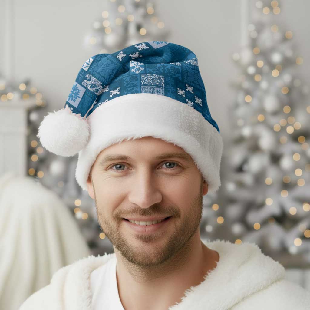 Vintage Hawaiian Quilting Patterns Christmas Santa Hat Blue Style Tribal Fabric Patchwork - Polynesian Pride